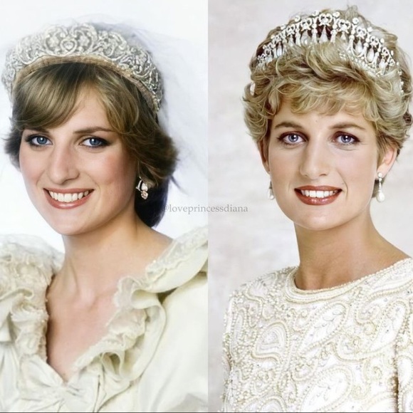Princess Diana Teardrop Pearl & Crystal Tiara main image 7